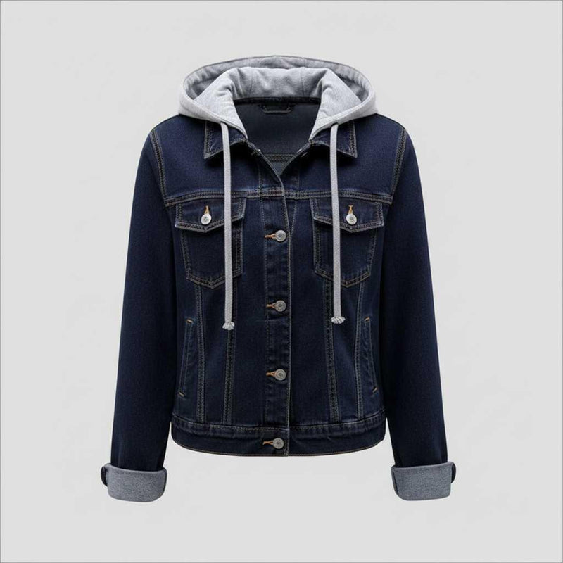 Denim Jacket with Removable Hood | Women's Jacket Outerwear