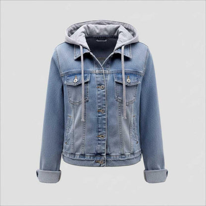 Denim Jacket with Removable Hood | Women's Jacket Outerwear