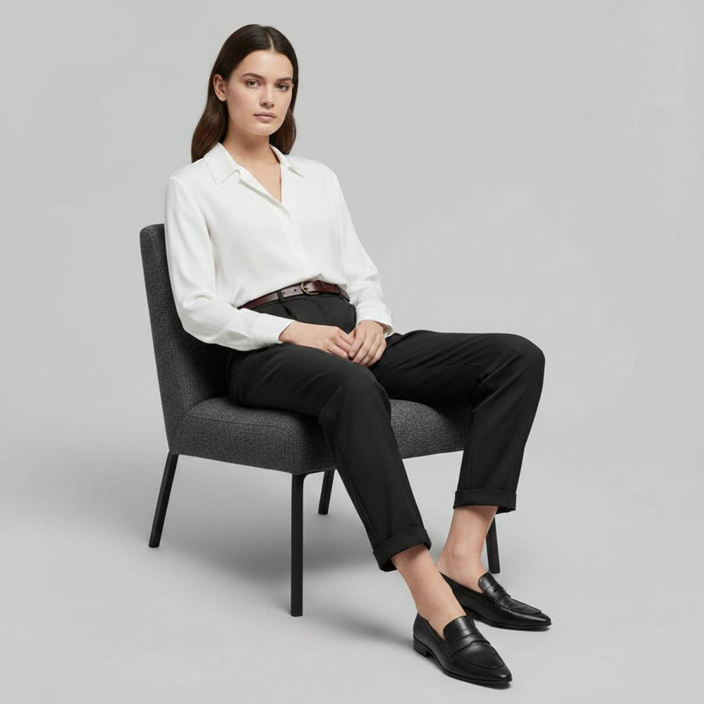 Elegant Black Pants | Women's High Waist Suit Trousers