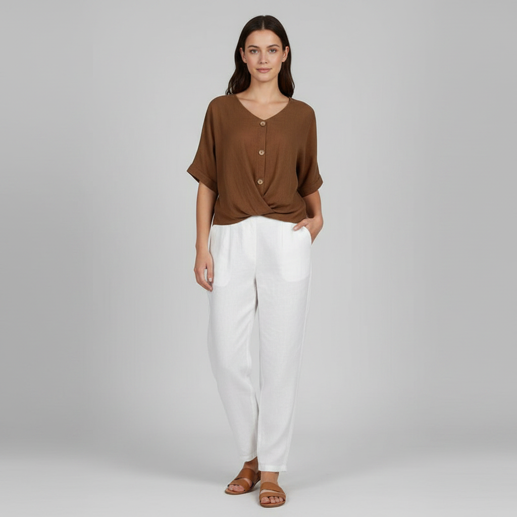 Elegant V-Neck Women's Blouse | Long Sleeve Fashion Top