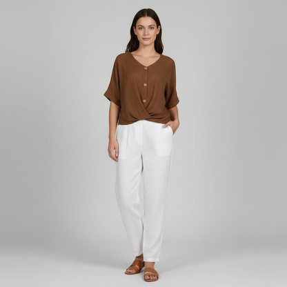 Elegant V-Neck Women's Blouse | Long Sleeve Fashion Top