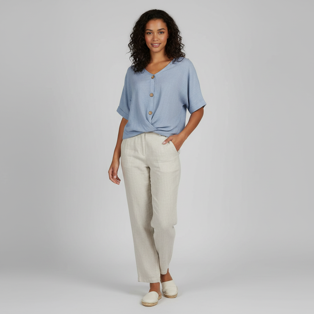 Elegant V-Neck Women's Blouse | Long Sleeve Fashion Top