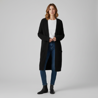 Elegant Women's Cardigan | Cozy Black Cardigan Sweater