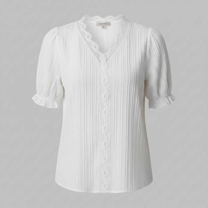 White Puff Sleeve Blouse | Elegant Summer Tops for Women