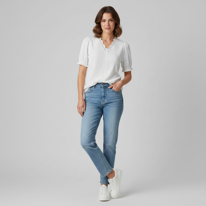 White Puff Sleeve Blouse | Elegant Summer Tops for Women
